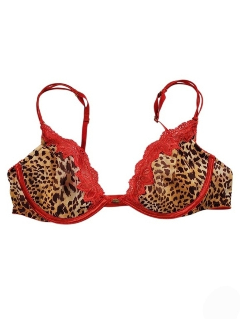 2429 * Victoria's Secret Very Sexy Lace Bra Leopard Print Red Size 36B